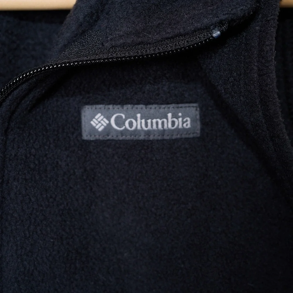 Columbia Benton Springs Fleece Vest Kids Medium 10-12 Black Full Zip WB1433